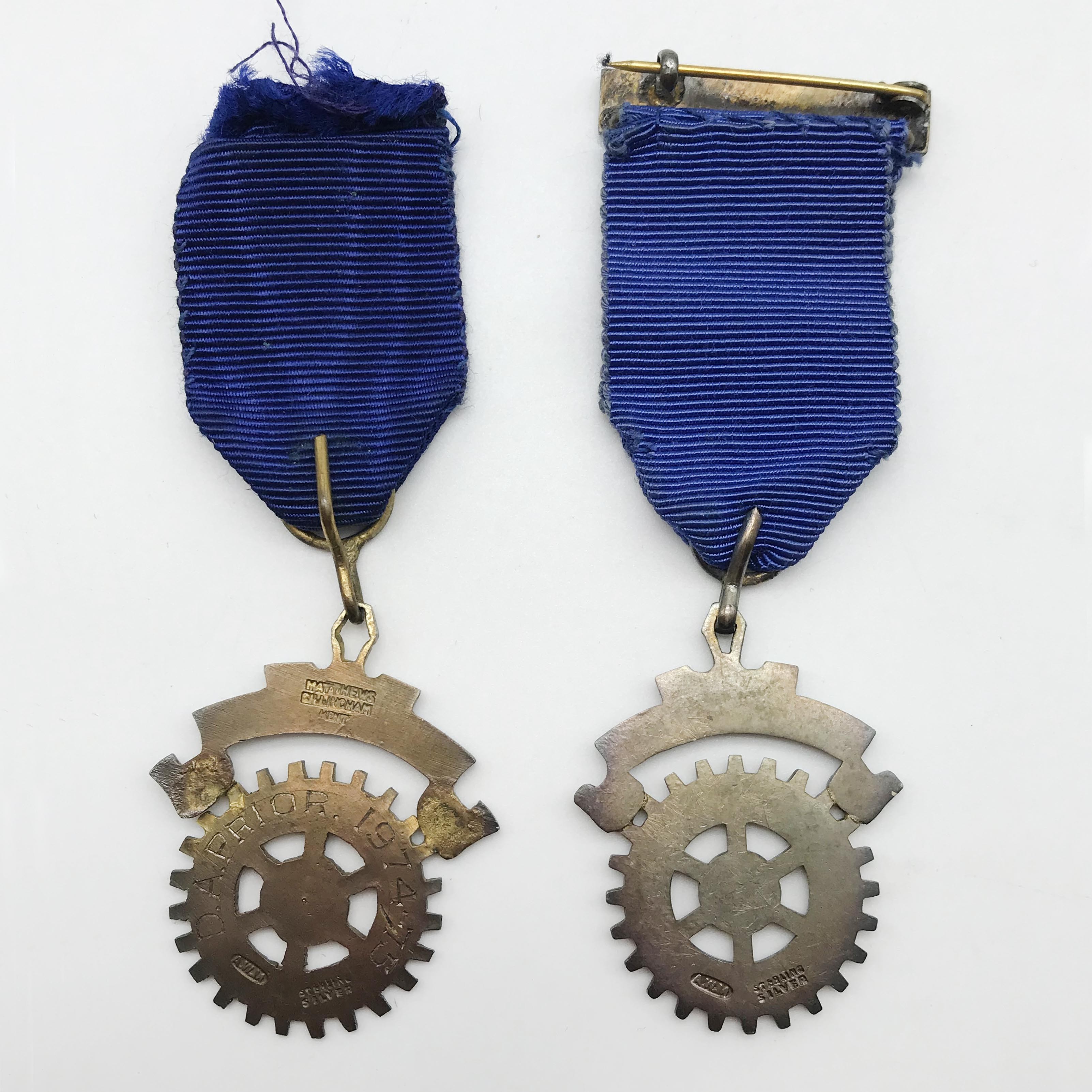TWO ROTARY INTERNATIONAL MEDALS & A PAIR OF ROTARY CUFF-LINKS ALL HALLMARKED SILVER - Image 8 of 10