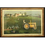 KENNETH ROWNTREE PRINT - TRACTOR IN LANDSCAPE