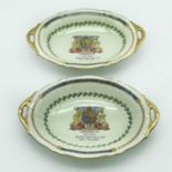 1937 TWO PERPETUAL SOUVENIR IN PARAGON CHINA TO COMMEMORATE THE CORONATION OF H.M. KING EDWARD VIII