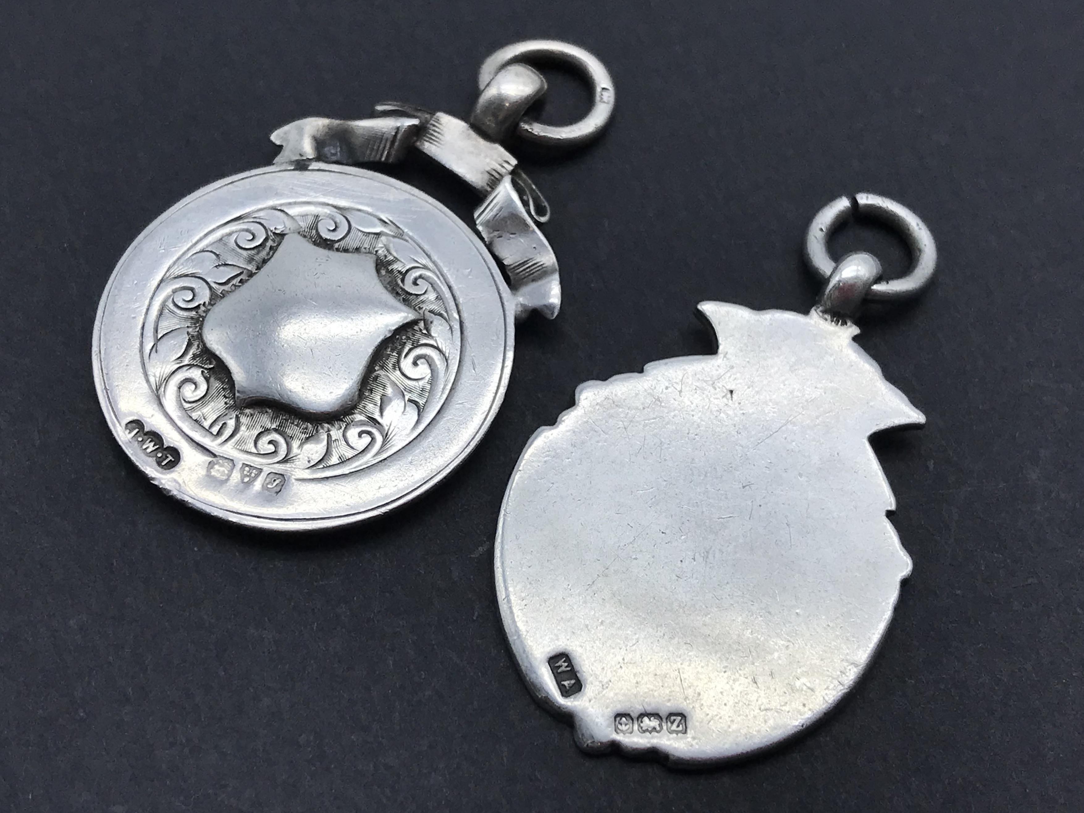 FOOTBALL RELATED TEN HALLMARKED SILVER FOBS AND PENDANTS - Image 8 of 12