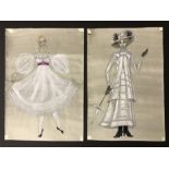 THEATRICAL COSTUME DESIGNS - WATERCOLOURS