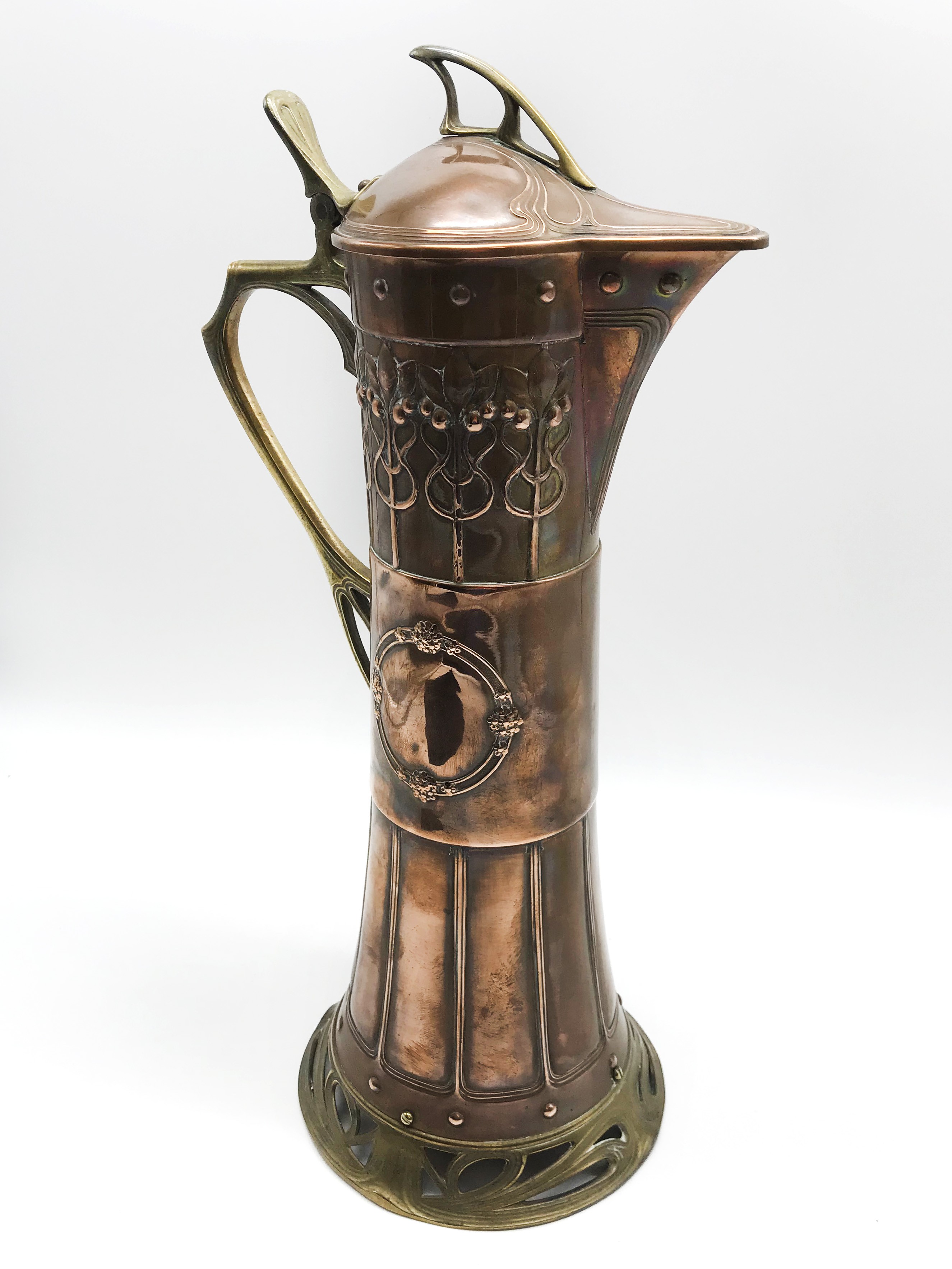 ART NOUVEAU STYLE COPPER & BRASS WMF WATER JUG - Image 3 of 16