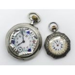 TWO VINTAGE SILVER POCKET WATCHES