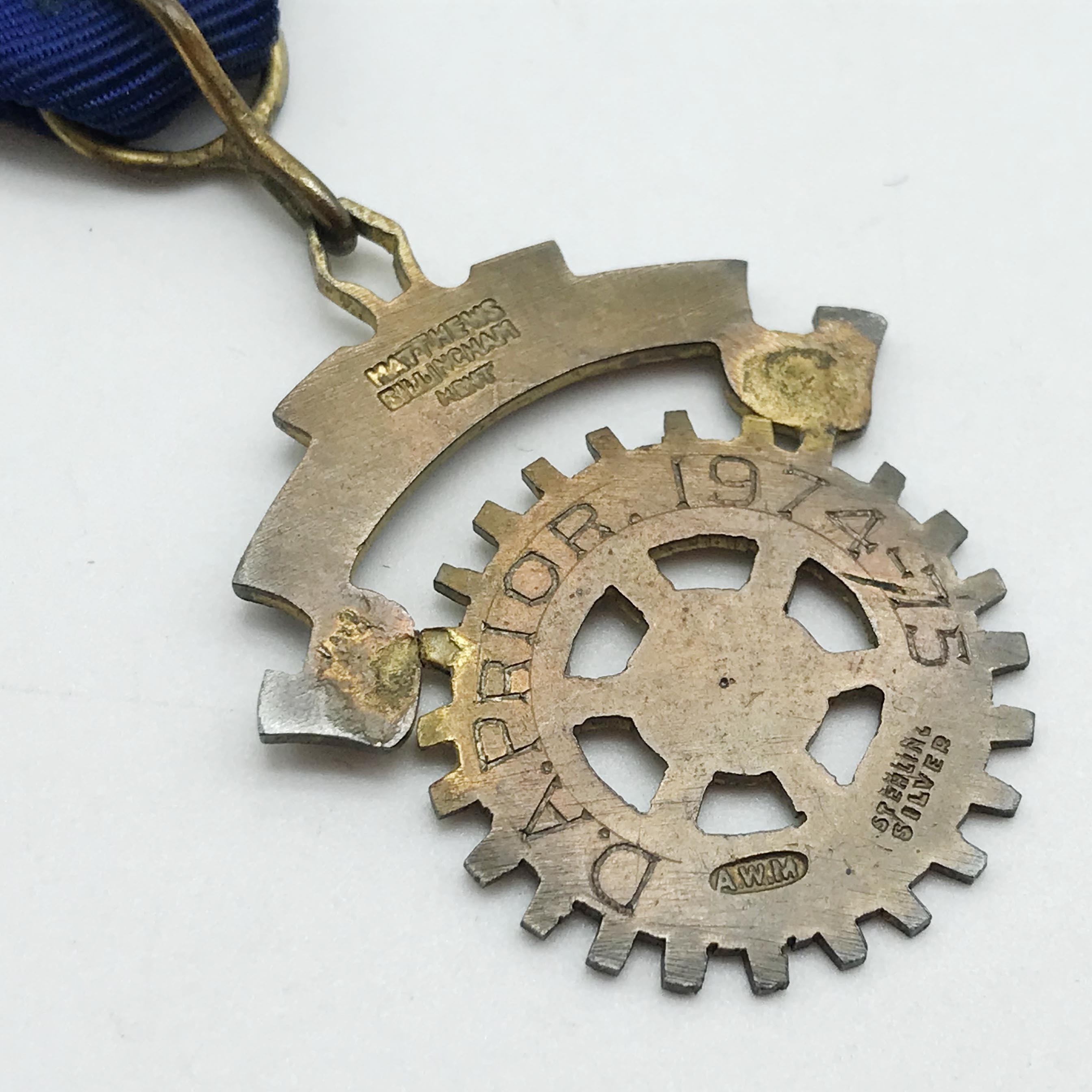 TWO ROTARY INTERNATIONAL MEDALS & A PAIR OF ROTARY CUFF-LINKS ALL HALLMARKED SILVER - Image 9 of 10