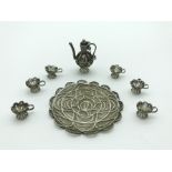 MINIATURE SILVER FILIGREE TEASET