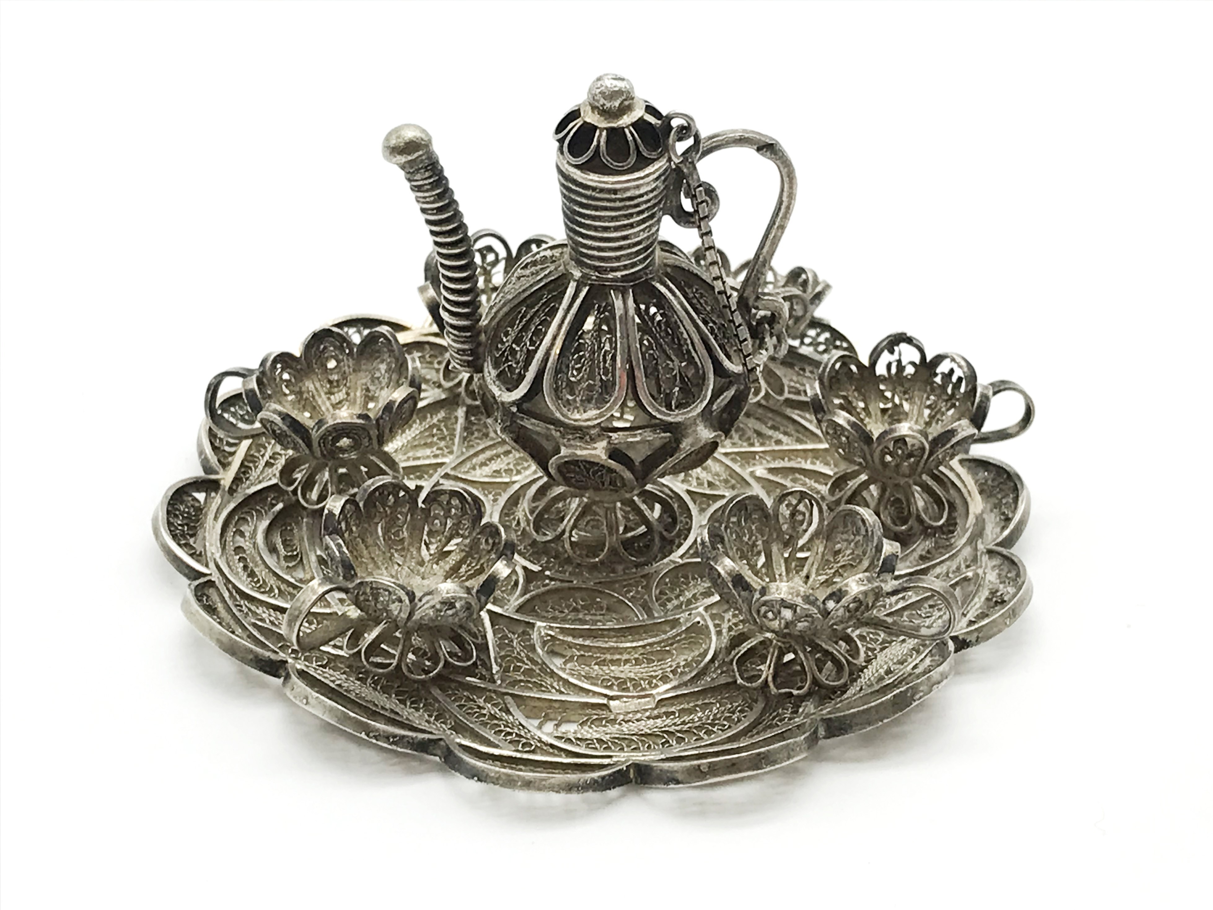 MINIATURE SILVER FILIGREE TEASET - Image 10 of 10