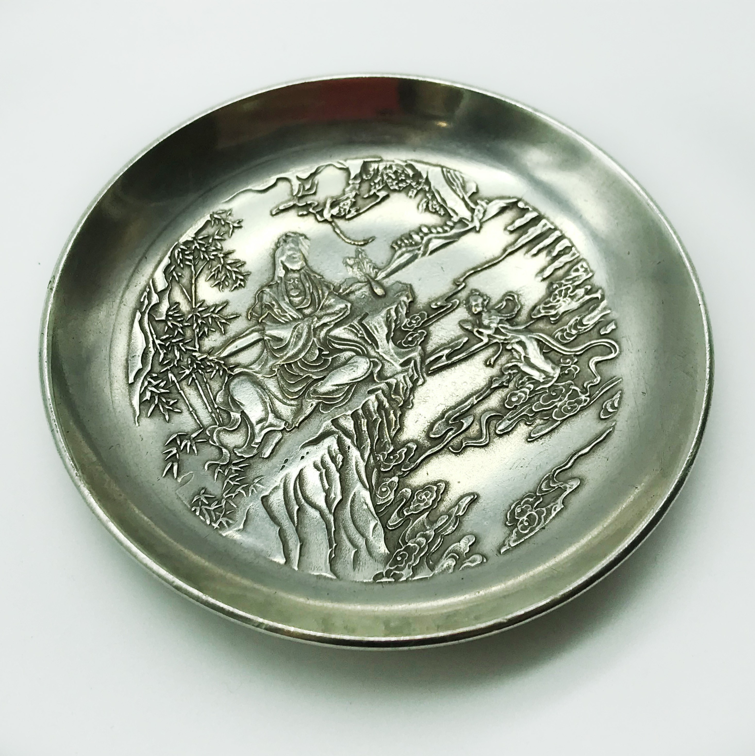 1913 CHINESE SOUVENIR SILVER DISH