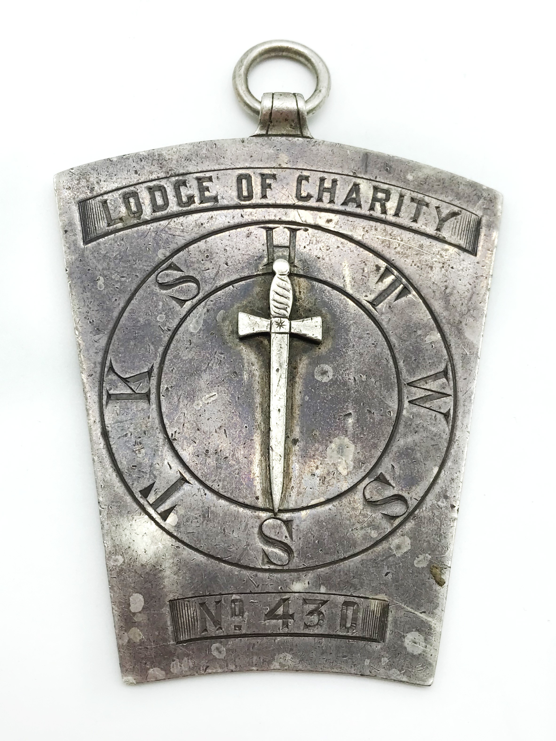 LARGE HALLMARKED SILVER MASONIC JEWEL FOR LODGE OF CHARITY