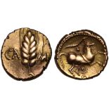 Catuvellauni and Trinovantes (c.80-50 B.C.), Cunobelin, gold Stater.