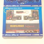 Universal Hobbies 2 Tractor Unit Set Volvo & Scania With Curtainside Trailer - Rawlings
