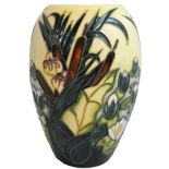A Moorcroft 'Lamia' pattern ovoid vase, low belly with flared neck, tube lined with water lilies and
