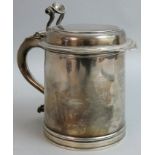 Of Hull interest - a silver lidded presentation tankard, by Adie Bros., Birmingham 1927, in the form