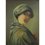 Theodore Recknagl, (German, 1865-1945), portrait of a lady, oil on canvas, signed lower left hand
