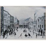 L S Lowry (1887-1976), 'Level Crossing - Burton on Trent', a limited edition print, 161/850,