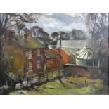 Barry Carter (late 20/early 21st century), "Farm on Eppleworth Road", oil on board, initialled, 44 x