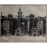Henry Rushbury, (1889-1968), 'Horse Guards, London', etching, signed in pencil lower right hand