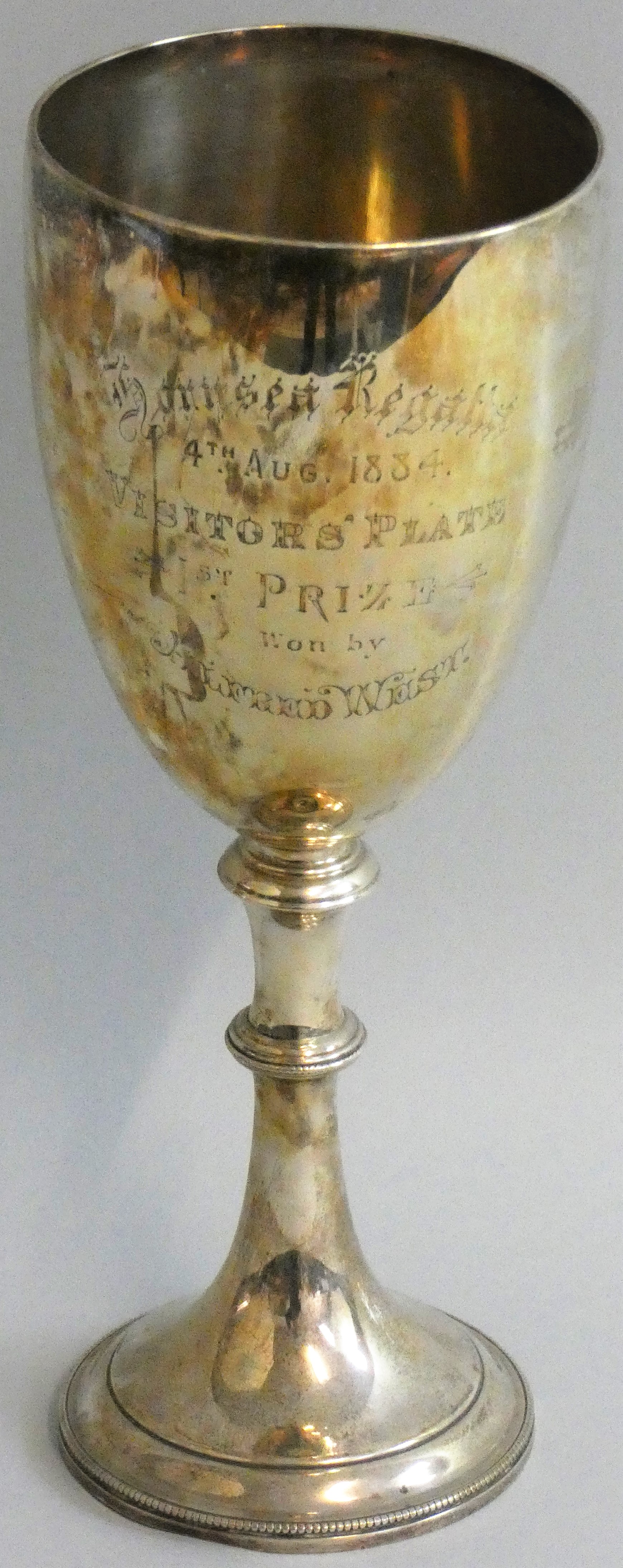 Of Hornsea interest - a Victorian silver presentation trophy, by Martin & Hall, London 1883, of