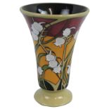 A Moorcroft 'Fleurs Deco' pattern vase, from the 2013 collection, original sticker 'MCC FDECO 87/6