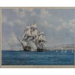 After Montague Dawson (1890-1973), "The Smoke of the Battle", printed in 1972 by Venture Prints of