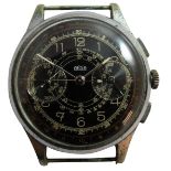 Arsa - a gentleman's manual wind multi dial stainless steel wristwatch, circa 1950's, the black dial