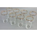 Moser - a set of eight early 20th century clear crystal highball glasses, decorated in the Paula