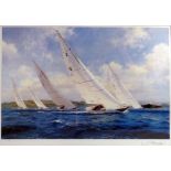 J Steven Dews (b.1949 - ), one design sail boats, limited edition Chelsea Green Editions print,