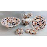 An assortment of Hicks & Meigh 'Stone China' Ironstone ware, vase on table pattern, comprising;