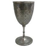 A Victorian silver goblet, by Robert Hennell, London 1861, the bowl with all over geometric