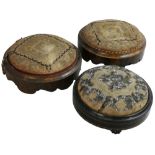 Of Hull interest - a pair of Victorian rosewood and tapestry footstools, by Richardson & Sons, 32-35