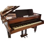 An Edwardian John Broadwood & Sons mahogany boudoir grand piano, circa 1903, the lyre stamped 47610,