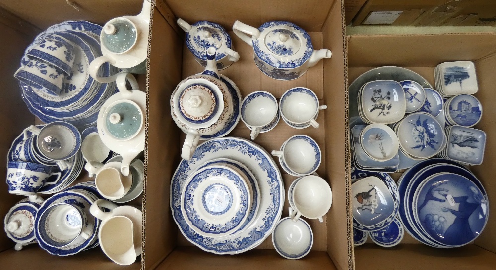 Royal Copenhagen collector plates, various dishes, miniature plates, part dinner and tea ware by