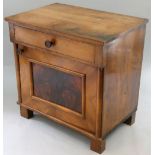 A Victorian mahogany cabinet, with frieze drawer and cupboard beneath, raised on block feet, 77 x 52