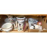 Masons ironstone toilet set consisting of water jug, bowl, a pair of spill vases, a set of eight
