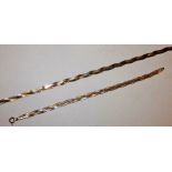 A 9ct gold three colour necklace and bracelet, 10.5 gms