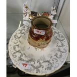 Royal Crown Derby donkey foal, gold stamp, together with a seated Royal Crown Derby Donkey, gold