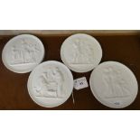 Four circular Royal Copenhagen embossed wall plaques (4)