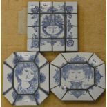 Three signed Bjorn Winblad pottery tiles (3)