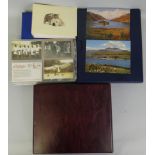 Five albums containing an assortment of postcards, circa 1930, to include "The Nostalgia Postcards",