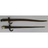 Two unmarked French sword bayonets (2).