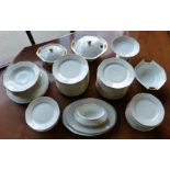 A large quantity of Victoria Czechoslovakian dinner ware including dinner plates, serving plates