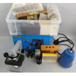 A boxed Soviet Russian Zenith Biolam biological microscope, c. 1980's, model R-111, R-112 and R-113,