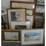 A quantity of watercolours and prints