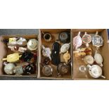 A collection of coffee and teapots, Tony Wood Staffordshire England, Burslem ware, Sadler, novelty