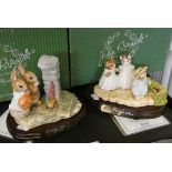 A boxed Beswick Beatrix Potter "Hiding from the Cat", P3766 limited edition complete with