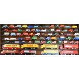 Seventy diecast models including Lledo, Corgi, Days Gone with display unit