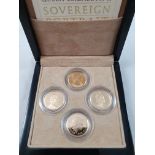 A Queen Elizabeth II sovereign portrait collection 1957, proof 1980, proof 1987, proof 2004, case