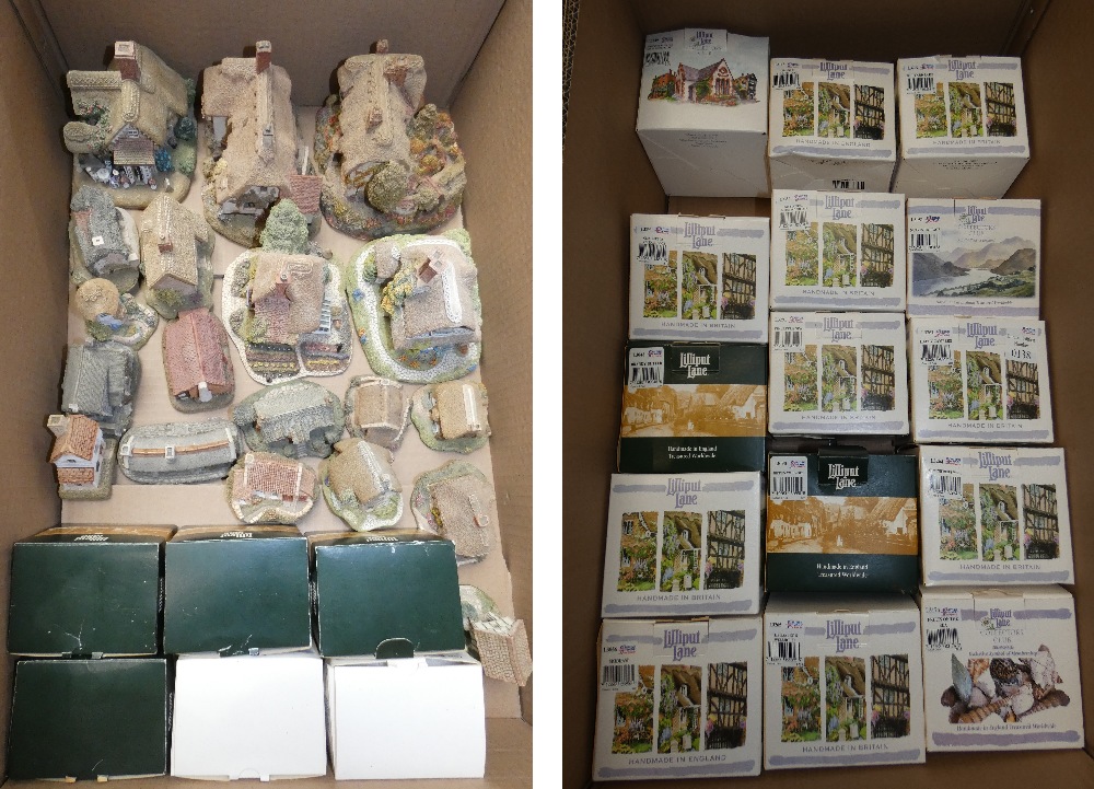 Approximately fifty boxed and unboxed Lilliput Lane models