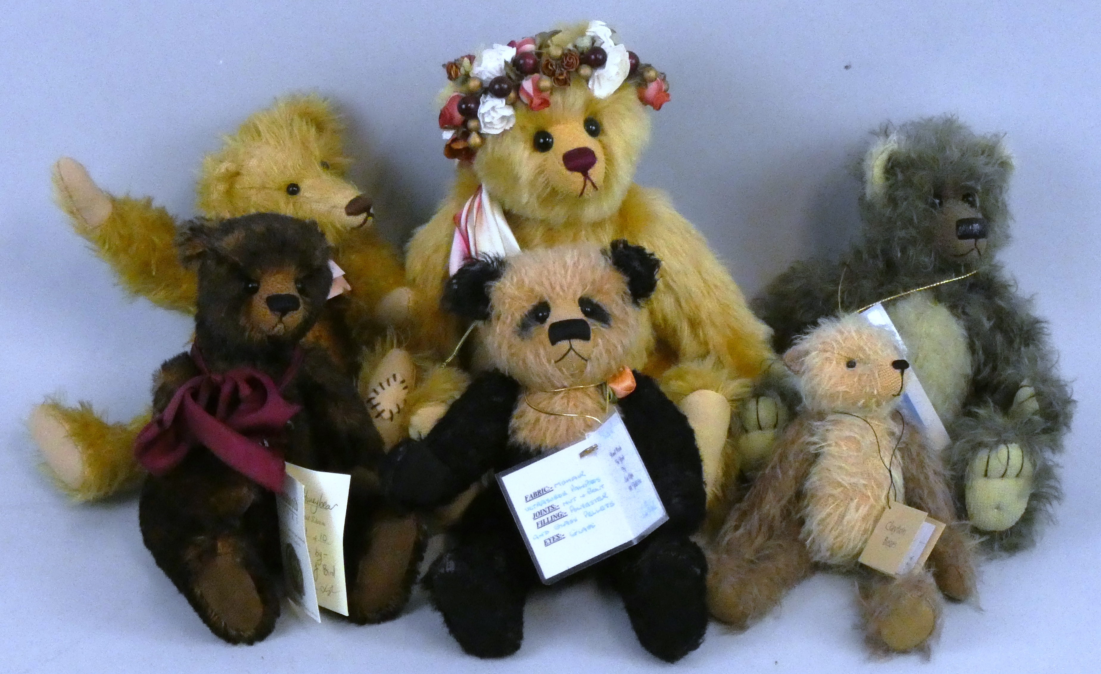 Clayton Bears 'Finn', Cotswold Bears 'Baby Honey Bear', Rippingale Bears 'Tatters', Elgie Bears '