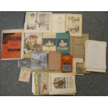 A box of memorabilia including 1951 Daily Mail motorcycle guides, Mary Maiden royal booklet, a