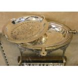 A Victorian electroplated revolving bacon dish with domed cover